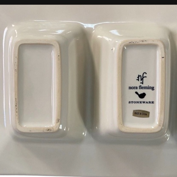 Nora Fleming Retire White Divided Garnish Pearl Dot Serving Tray - Picture 10 of 13